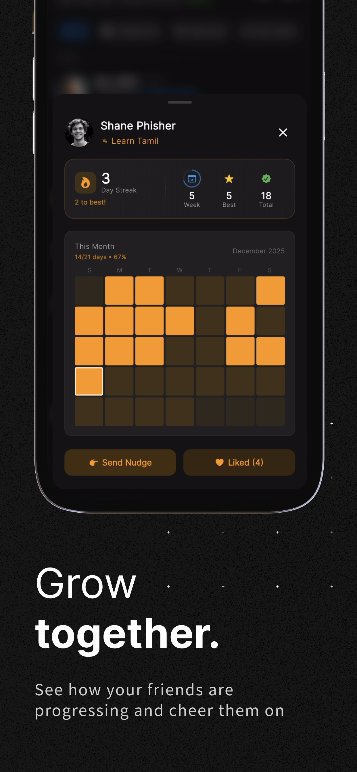 Habitability app friend detail view on iPhone
