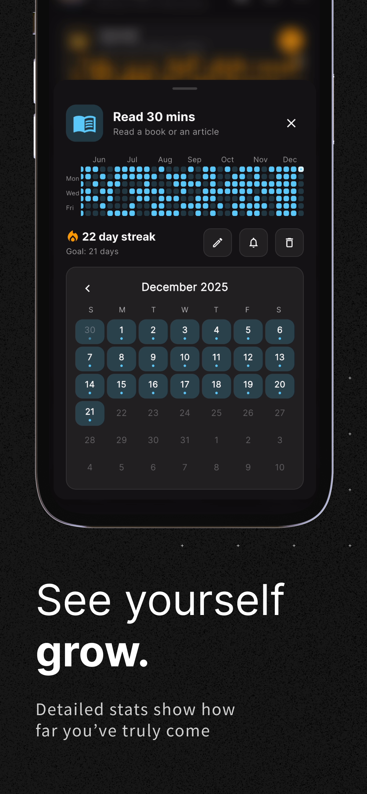 Habitability app habit detail view on iPhone